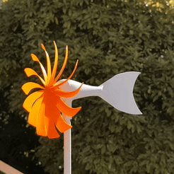 Animated.gif Fichier STL Moulin à vent à girouette・Design pour impression 3D à télécharger