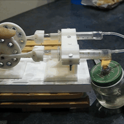 stirling.gif Free STL file 3D printed alpha Stirling engine #2・3D printable model to download