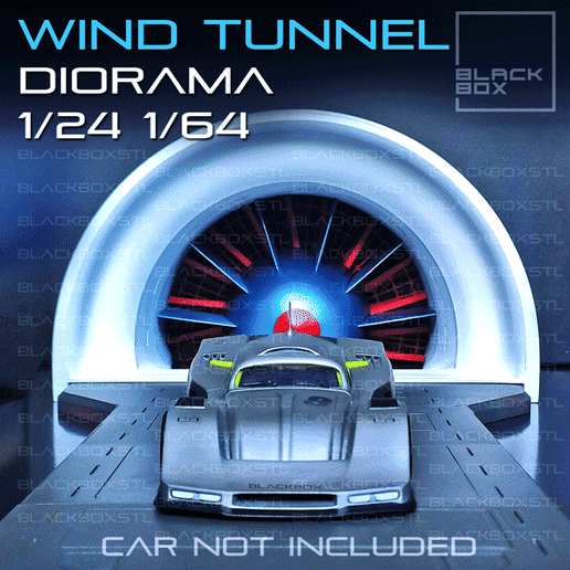 🌬️ Wind Tunnel Diorama 1-24 and 1-64th scale 3D print