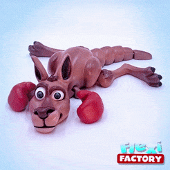 Dan-Sopala-Flexi-Factory-Kangaroo.gif STL file Flexi Print-in-Place kangaroo and Joey・3D printer model to download