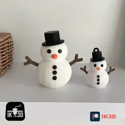 ezgif.com-video-to-gif-1.gif KNITTED SNOWMAN FIGURINE AND ORNAMENT - MULTIPARTS