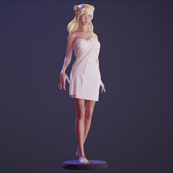00_Cute-girl-in-a-towel.gif Free STL file Cute girl in a towel / FREE・3D print object to download