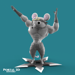 gift-rat-2.gif Download STL file Ninju Mukimuki Nezumi/Muscle Mouse/ Kimetsu no Yaiba • Design to 3D print, Portal_3D_Estudio