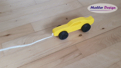 Classic car pull along toy - 3D model önizlemesi