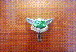 gif oficial nuevo.gif STL file Baby Yoda key holder・3D print design to download