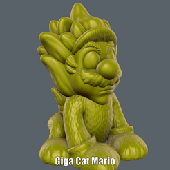 Giga-Cat-Mario.gif Download STL file Giga Cat Mario (Easy print no support) • 3D printable object, Alsamen