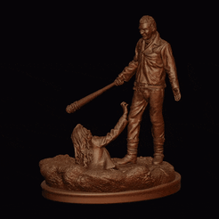 ezgif-4-fb7238f397.gif Fichier STL Walking Dead Negan Smith Miniature Figurine Figure Résine・Modèle à imprimer en 3D à télécharger