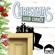 025a.gif 🎅 Christmas door corner (santa, decoration, decorative, home, wall decoration, winter) - by AM-MEDIA