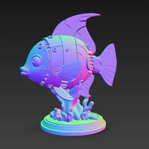 🐠 fish mech, pez de ciencia ficción・Archivo STL para Impresión 3D・Cults