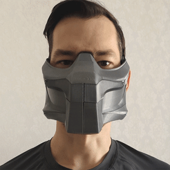 Predator_Mask_Presentation.gif OBJ file The Predator Inspired Movable Mask・Template to download and 3D print