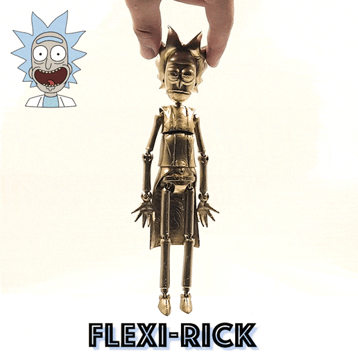 se FLEXI-RICK STL file RICK AND MORTY FLEXI-RICK ARTICULATED FLEXI・3D printer model to download, sliceables