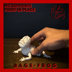 cults3d.gif STL-Datei Wut Gesicht Flexi Toad Frosch artikuliert Print-in-Place keine Stützen Meme・3D-druckbare Vorlage zum herunterladen