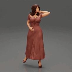 ezgif.com-gif-maker.gif Archivo 3D Hermosa mujer bronceada con un vestido elegante posando de pie modelo de impresión 3D・Plan de impresión en 3D para descargar, 3DGeshaft