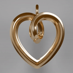 Heart-Looped.gif STL file Looped Heart Pendant・3D printing idea to download, 3rotors