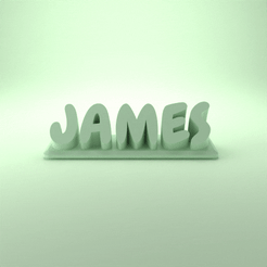 James_Organic.gif Archivo STL James 3D Nametag - 5 Fuentes・Objeto de impresión 3D para descargar, LayerModels
