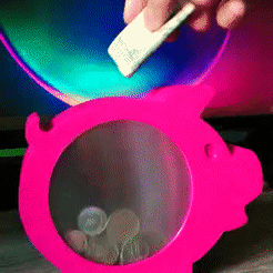 ezgif.com-gif-maker.gif 3D file Piggy Bank Transparent・Template to download and 3D print