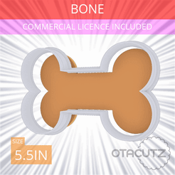 Bone~5.5in.gif STL file Bone Cookie Cutter 5.5in / 14cm・3D printing template to download