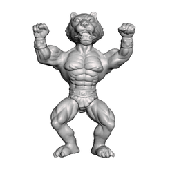 MUSCLEWARRIORS-TIGER.gif Download STL file Tiger Man Muscle Warriors, Galaxy Warriors Motu Bootleg • Design to 3D print, FertCustoms