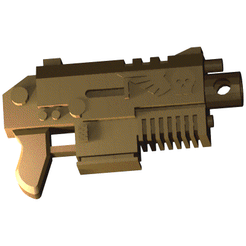 bolter-pistol-v2.5-with-skull.gif STL file Compact heavy bolt pistol・3D printer design to download, gianmatt