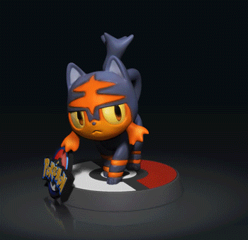 Litten - POKÉMON FIGURINE - 3D PRINT MODEL - 3D model önizlemesi