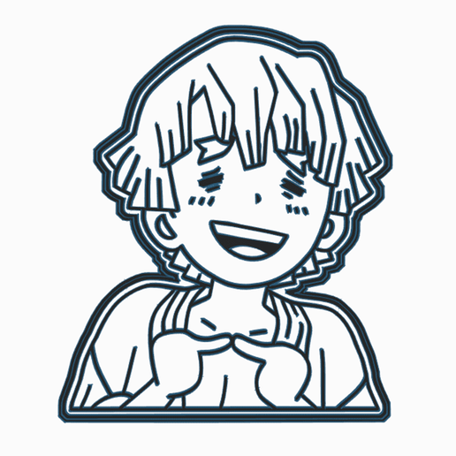 ZENITSU - NEZUKO CHAN COOKIE CUTTER / ANIME DEMON SLAYER'S - 3D model önizlemesi