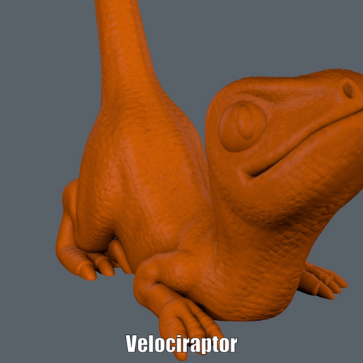Velociraptor.gif STL file Velociraptor (Easy print no support)・3D print model to download, Alsamen