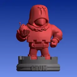 Grom-gif.gif STL-Datei Grom - Brawl Stars・Modell zum Herunterladen und 3D-Drucken