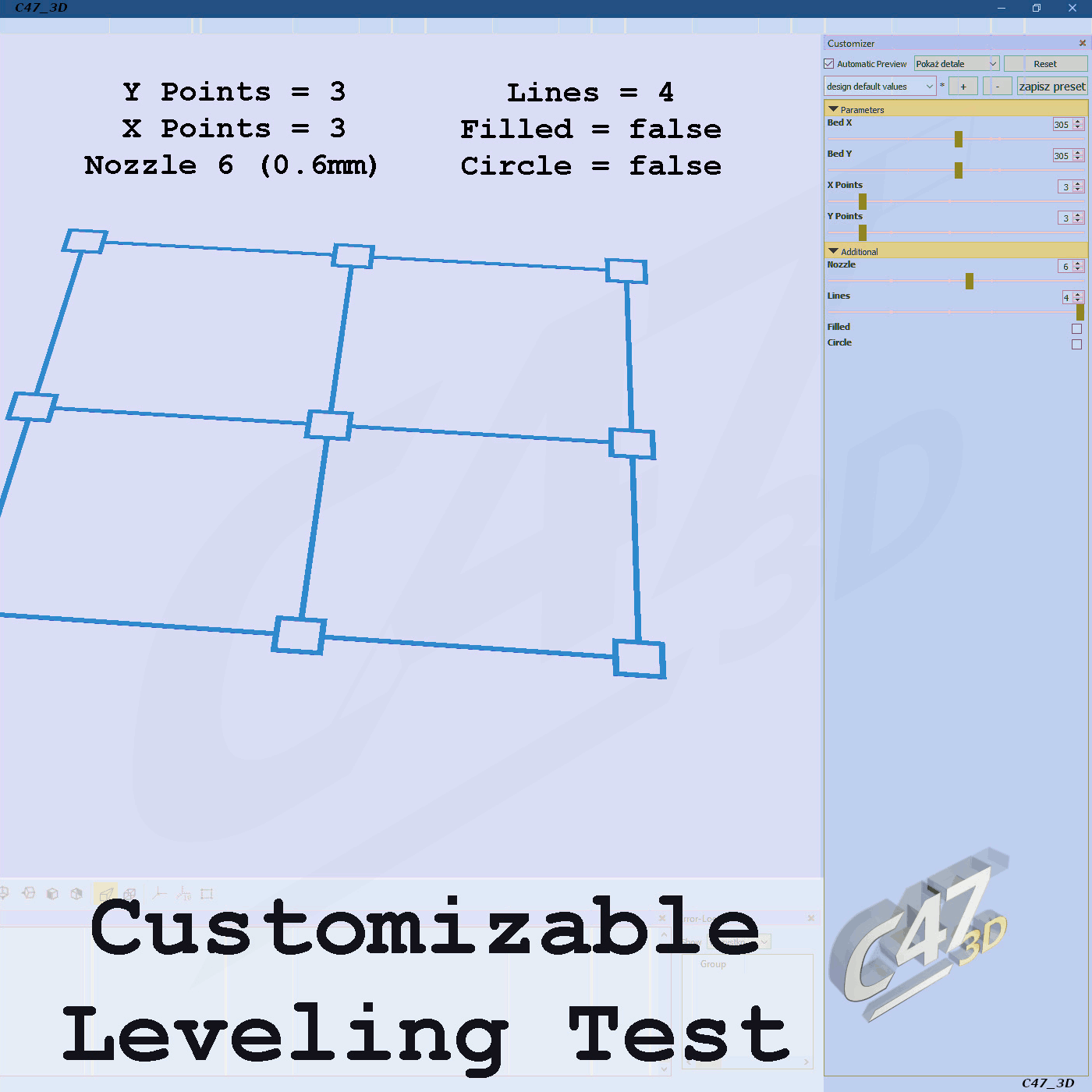 Customizable-Leveling-Test.gif Free SCAD file Customizable Leveling Test・3D printer design to download, c47