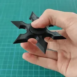 20220820_172319.gif 3MF file Collection of 4 types of shuriken fidget spinners. 608/skateboard bearings・3D printable design to download