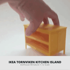 IKEA TORNVIKEN KITCHEN ISLAND Dollhouse Miniature 1:12 Scale STL file MINIATURE IKEA-INSPIRED TORNVIKEN Kitchen Island FOR 1:12 DOLLHOUSE・3D printing template to download, RAIN