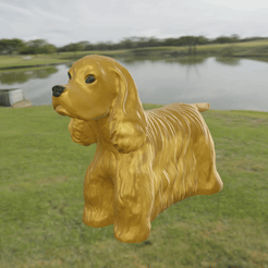 cocker-poil-long.gif Fichier STL Cocker spaniel long haired・Design pour imprimante 3D à télécharger