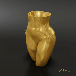3D-print-bikini-female-body-art-flower-vase.gif Télécharger fichier STL Vase en forme de bikini imprimé en 3D, fleurs artisanales pour la décoration intérieure. • Design imprimable en 3D, MegArt