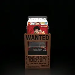 one-piece-tcg-deck-box-3d-printed.gif One Piece TCG Deck Box - Wanted Poster Monkey D. Luffy [Double sleeved]