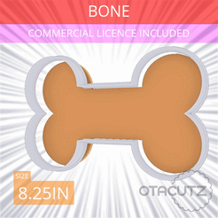 Bone~8.25in.gif STL file Bone Cookie Cutter 8.25in / 21cm・Model to download and 3D print