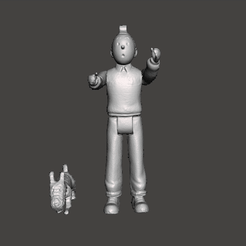 GIF.gif STL file ACTION FIGURE TINTIN AND MILU KENNER STYLE 3.75 POSEABLE ARTICULATED .STL .OBJ・3D print design to download