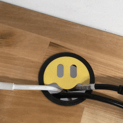 Smileyface.gif Free STL file Smiley cable protector for table・3D printable design to download