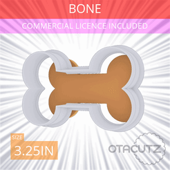 Bone~3.25in.gif STL file Bone Cookie Cutter 3.25in / 8.3cm・3D printing template to download