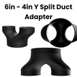 6in-to-4in-Y-Split-v2_Title-GIF.gif 6-inch to 4-inch Y-Splitter - STL and 3MF Files for 3D Printing