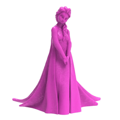 Elsa-Frozen-3D-print-model.gif STL file Elsa the Snow Queen Frozen 3D print model・3D print model to download