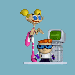 dexter_deedee.gif Fichier STL Dexter & Dee Dee - Laboratoire de Dexters - Cartoon Network - Fan Art・Idée pour impression 3D à télécharger
