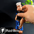 Gif.gif Flexi Popeye, Articulated fidget figure, 3mf included