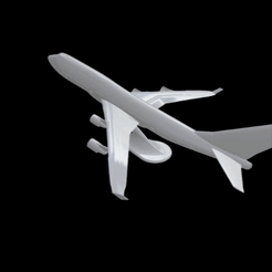 Boeing-747-400-topview.gif STL file Boeing 747-400 easy to print・3D printer design to download, Lammesky_Designs