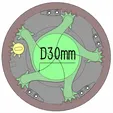 3DP5BLROD30A-with-dimension.gif 3DP5BLROD30A Mechanical Iris shutter aperture mechanism diy diaphragm