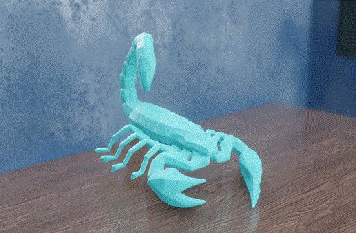 low-poly-scorpion.stl.gif Low Poly Scorpion
