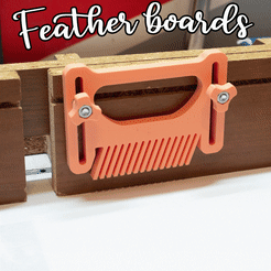 feather-boards.gif Free STL file Featherboard with knobs・Object to download and to 3D print