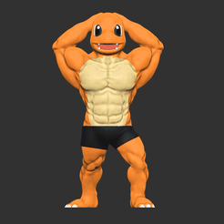 gif.gif STL file CHARMANDER MUSCLE・3D printable model to download