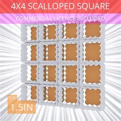 4x4_Scalloped_Square~1.5in.gif Archivo STL Cortador de galletas cuadrado festoneado 4x4 1.5in / 3.8cm・Objeto imprimible en 3D para descargar