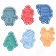 gg23675eddaf.gif Cute Christmas Characters Cookie Cutter Set of 6