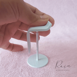 Miniature-Furniture,-Lem-Pistol-Swivel-Stool.gif STL file Miniature LEM Piston Stool, LEM Bar Stool Chair for 1:12 DOLLHOUSE・3D printing idea to download, RAIN