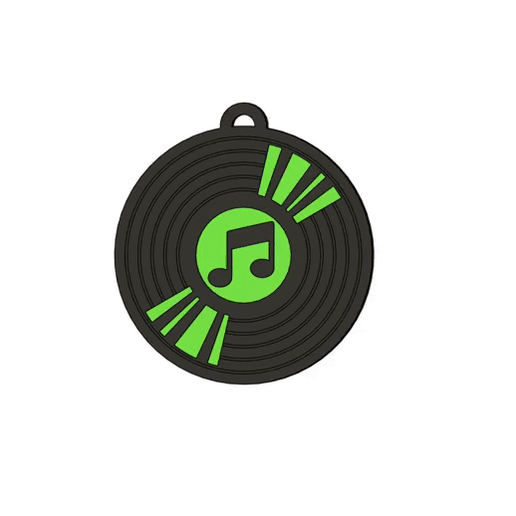 Retro Vinyl NFC Keychain - 3D-Printed Music Lover Accessory (Vinyl NFC) 3D model